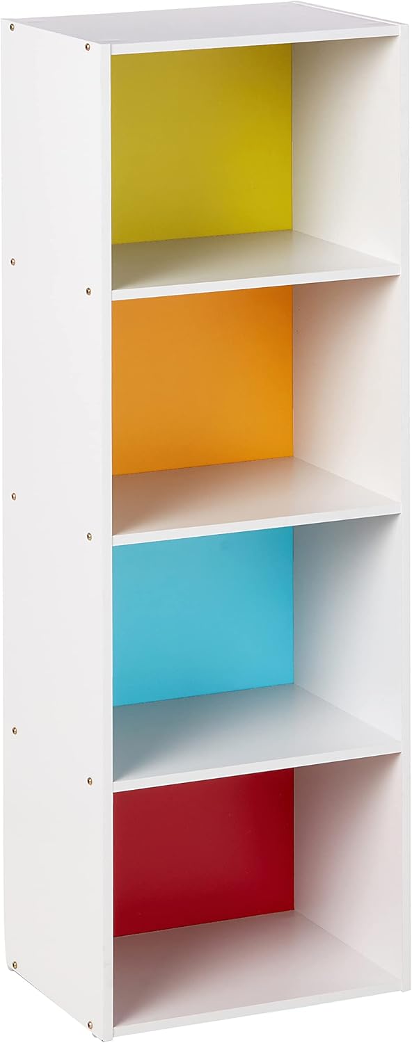 4 Shelf Bookcase, Mahogany Pack of 2 O942