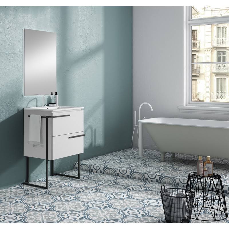 White 2 Drawer Vanity with Ceramic Sink U991351