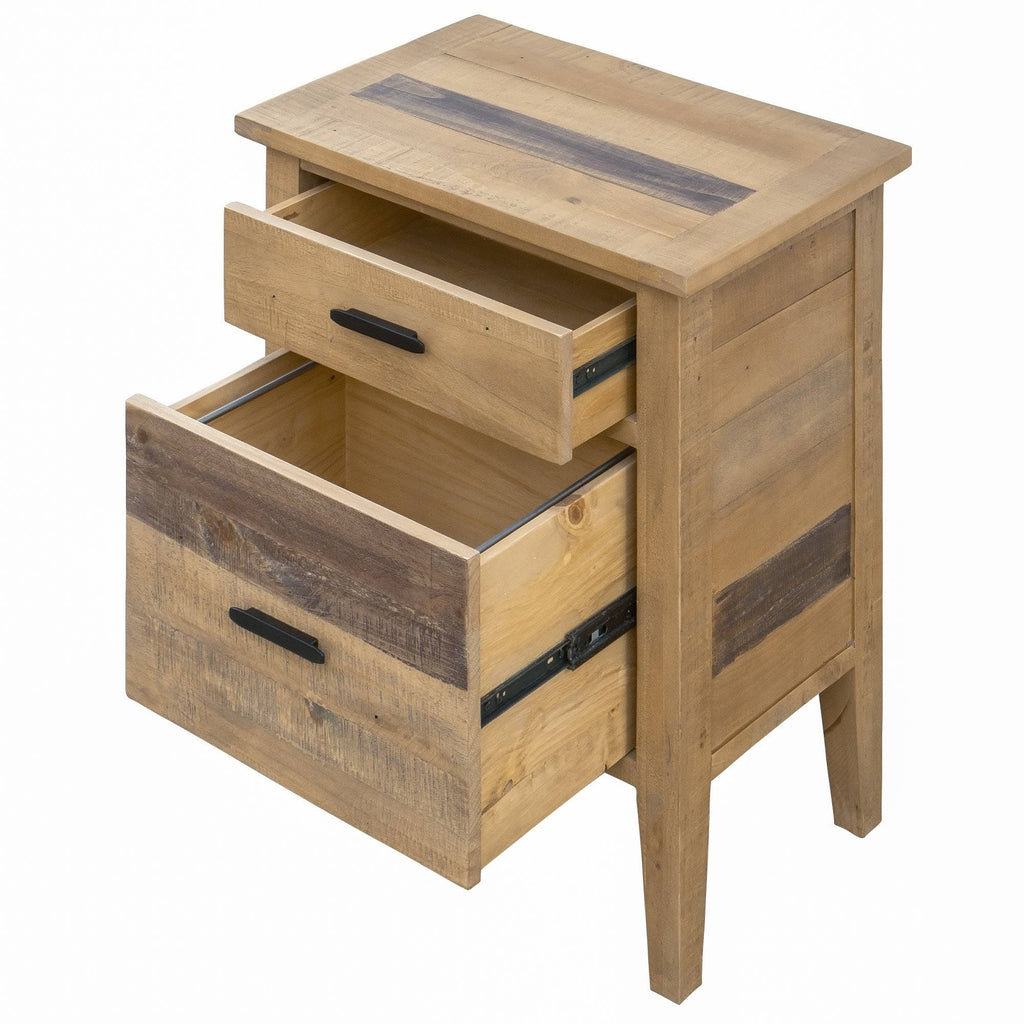 Reclaimed Wood Filing Cabinet with Two Drawers T733784