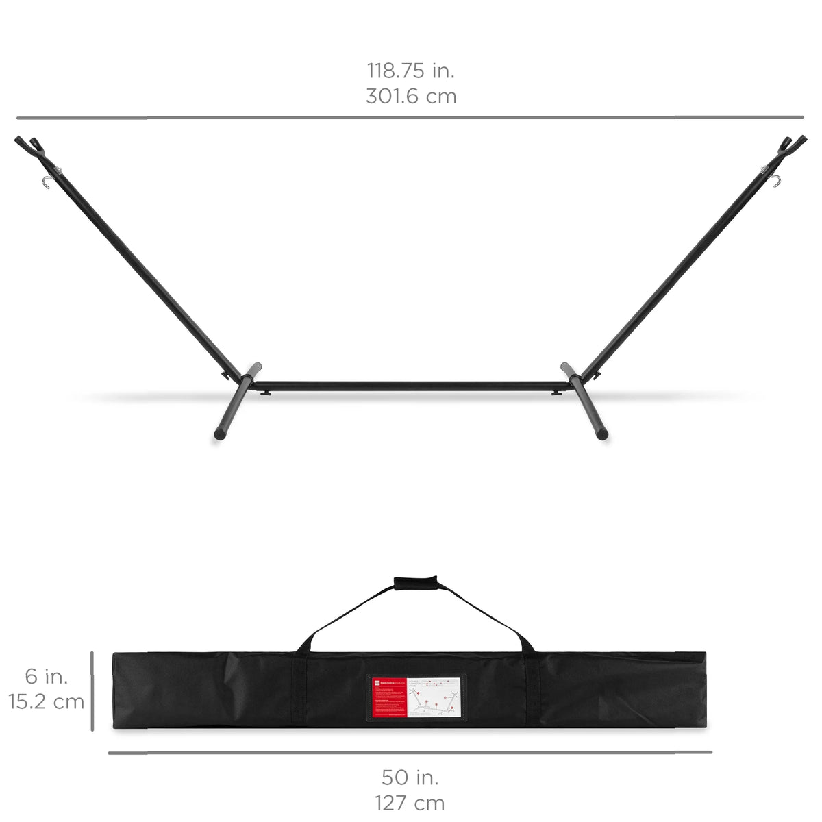 Ocean Cotton Double Hammock with Stand and Carrying Bag R743172
