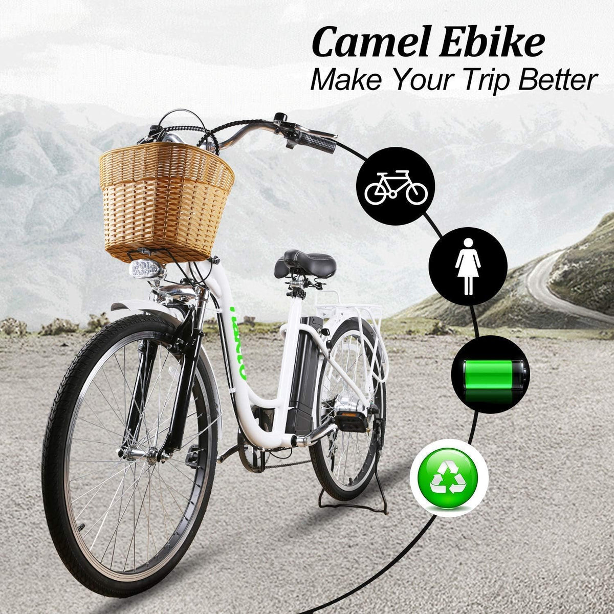 26 250W Cargo Electric Bicycle with Removable 36V10A Lithium Battery P447