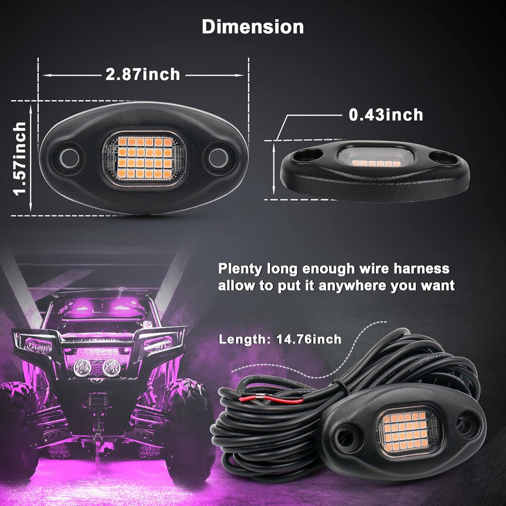 Purple Pink Rock Lights for UTV ATV Jeep Trucks O93185