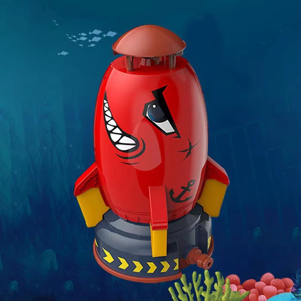 Red Plastic Rocket Sprinkler for Kids Q14685