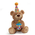 Glow-in-The-Dark Singing Stuffed Animal Plush Toy, Brown, 10” D208447