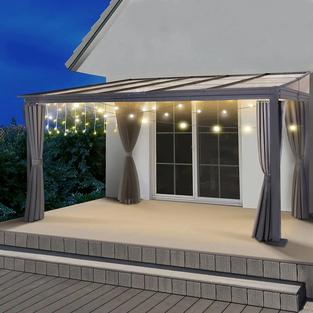 10 x 13FT Polycarbonate Hardtop Gazebo with Aluminum Frame N18269