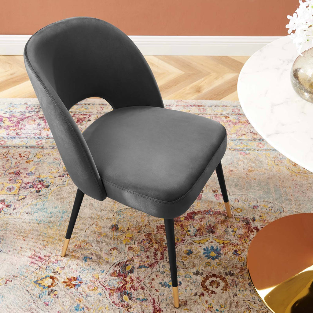Navy Performance Velvet Dining Side Chair L142314