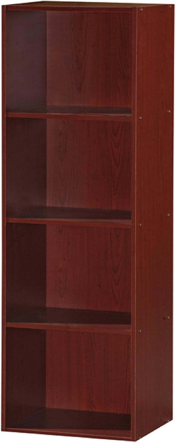 4 Shelf Bookcase, Mahogany Pack of 2 O942
