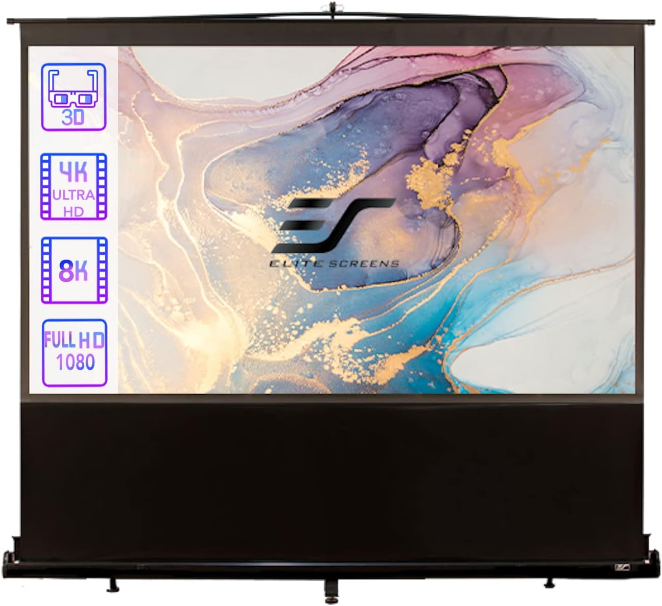 84-inch 16:9 Manual Floor Pull Up Projector Screen with Carrying Bag A3300