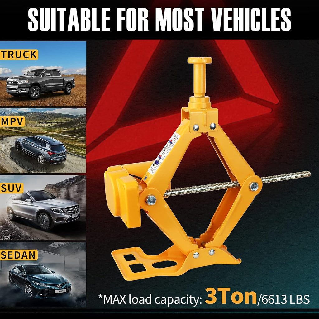 Electric Car Jack 3 Ton 12V with Impact Wrench and Inflator H370