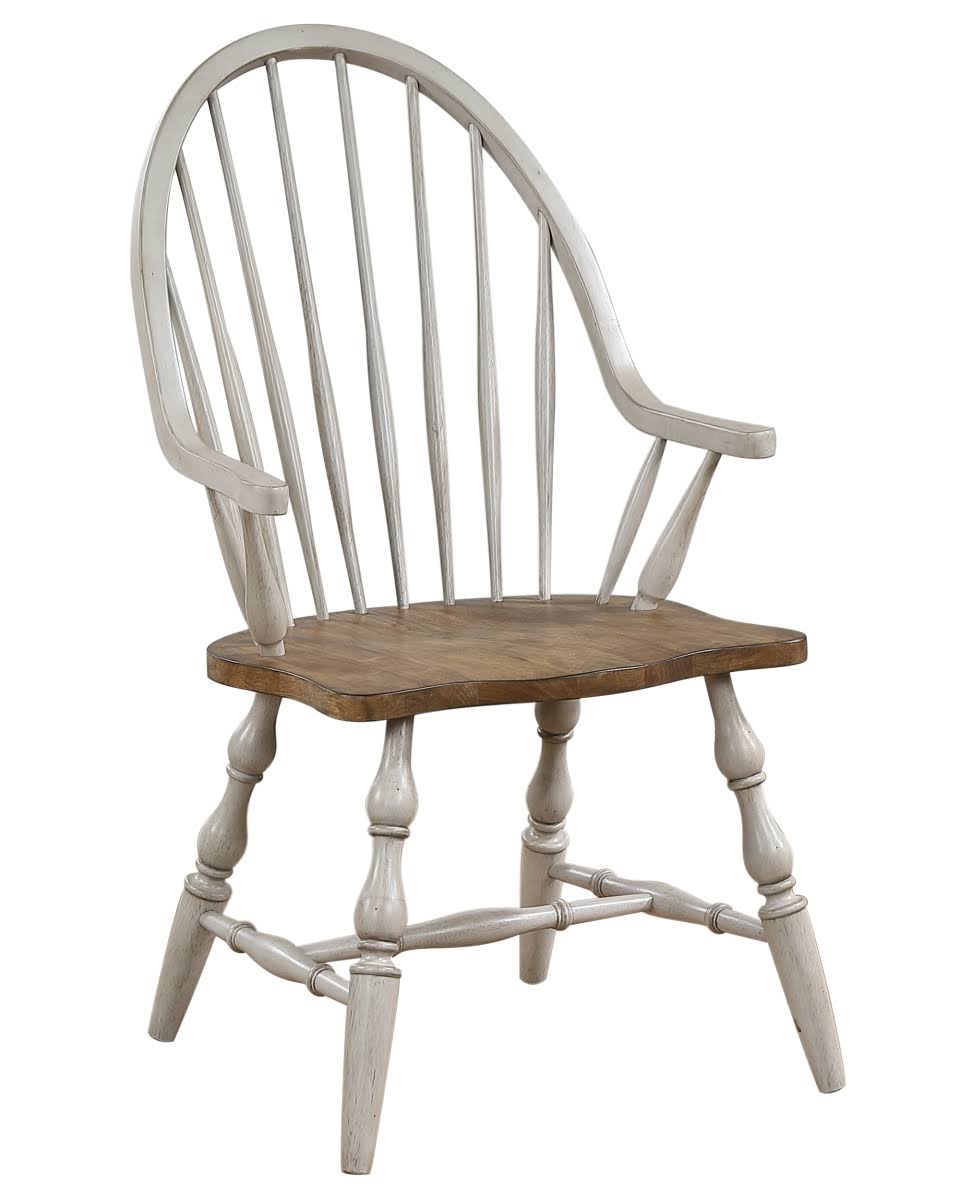 Windsor Dining Chair with Arms Distressed Light Gray L82545