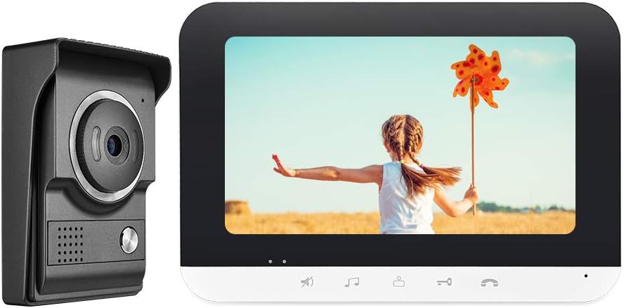 7 Inch Wired Video Intercom System with IR-Cut Rainproof Outdoor Camera (1 Camera & 2 Monitors) K345