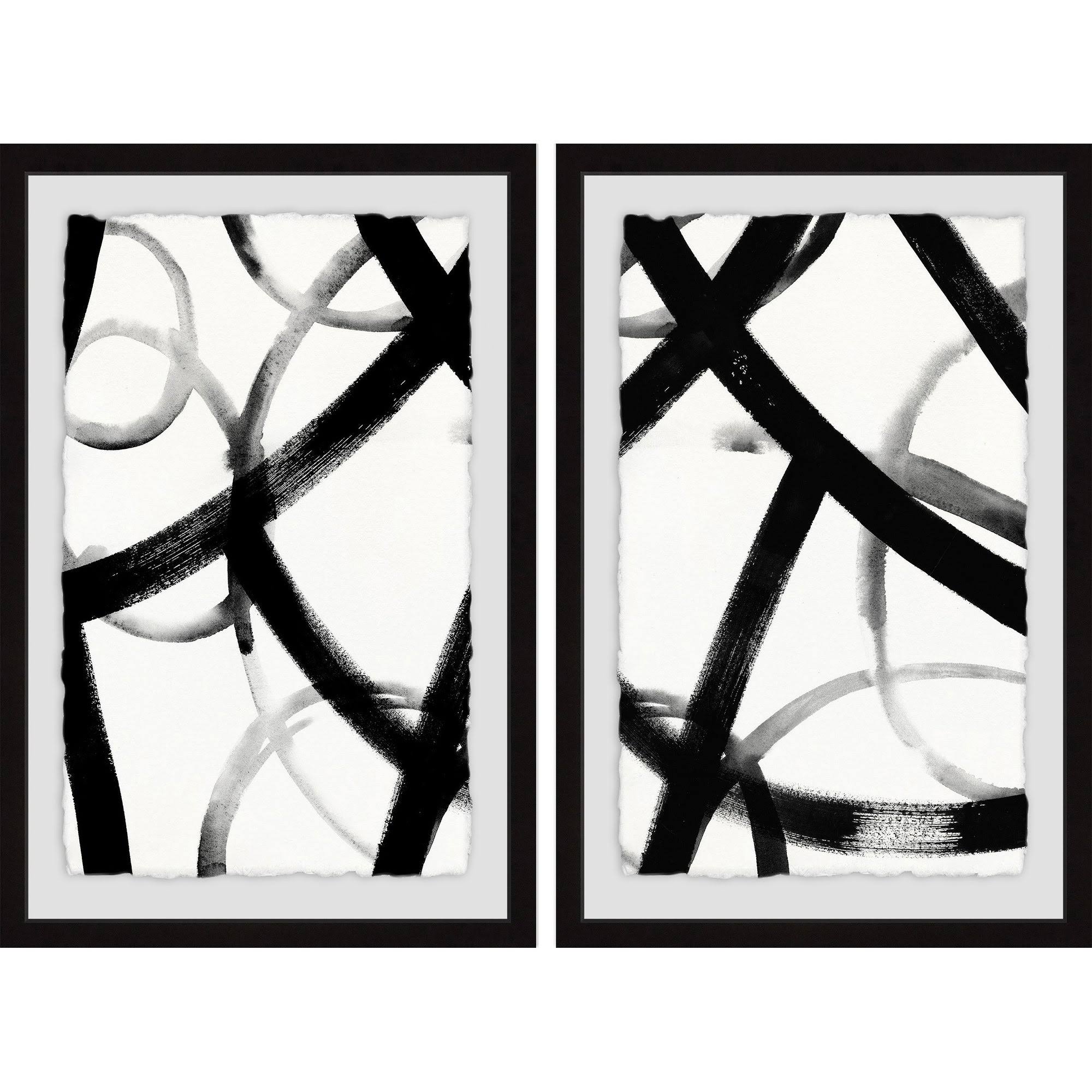 Monochrome Ripple Diptych, 18 inch x 24 inch O1540
