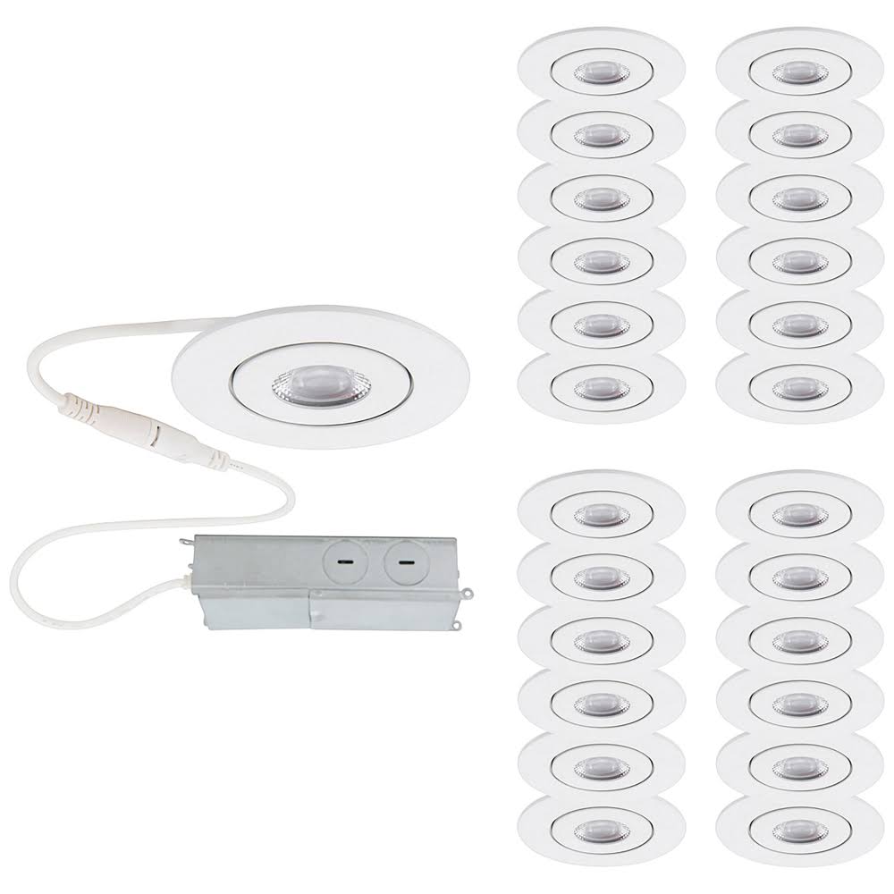 24 Pack 2 inch LED Adjustable Canless Downlight - White S8835