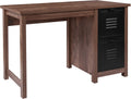 Crosscut Oak Wood Grain Finish Computer Desk with Metal Drawers H13322