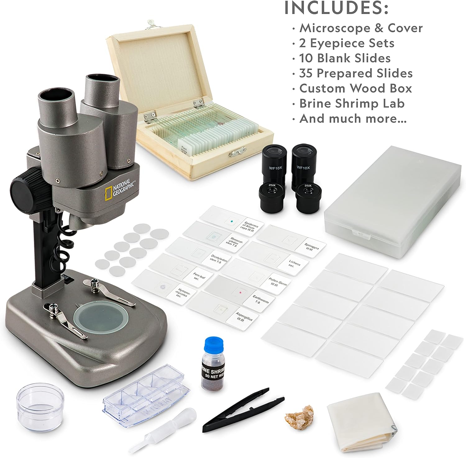 Microscope Science Kit with 35 Slides and Covers Y2326