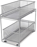 Stackable Cabinet Organizer Pull Out Drawer, 2 Tier Q550