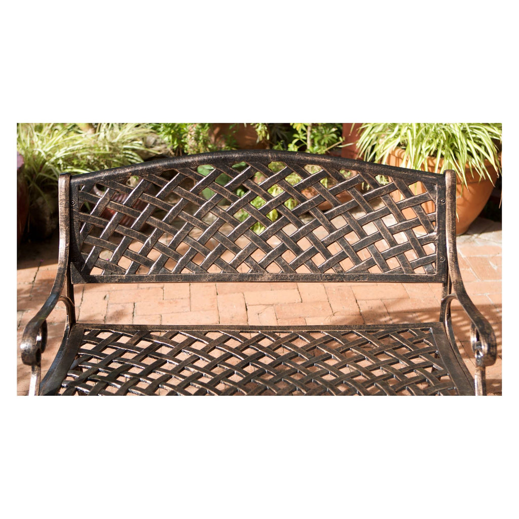Antique Copper Cast Aluminum Bench H276