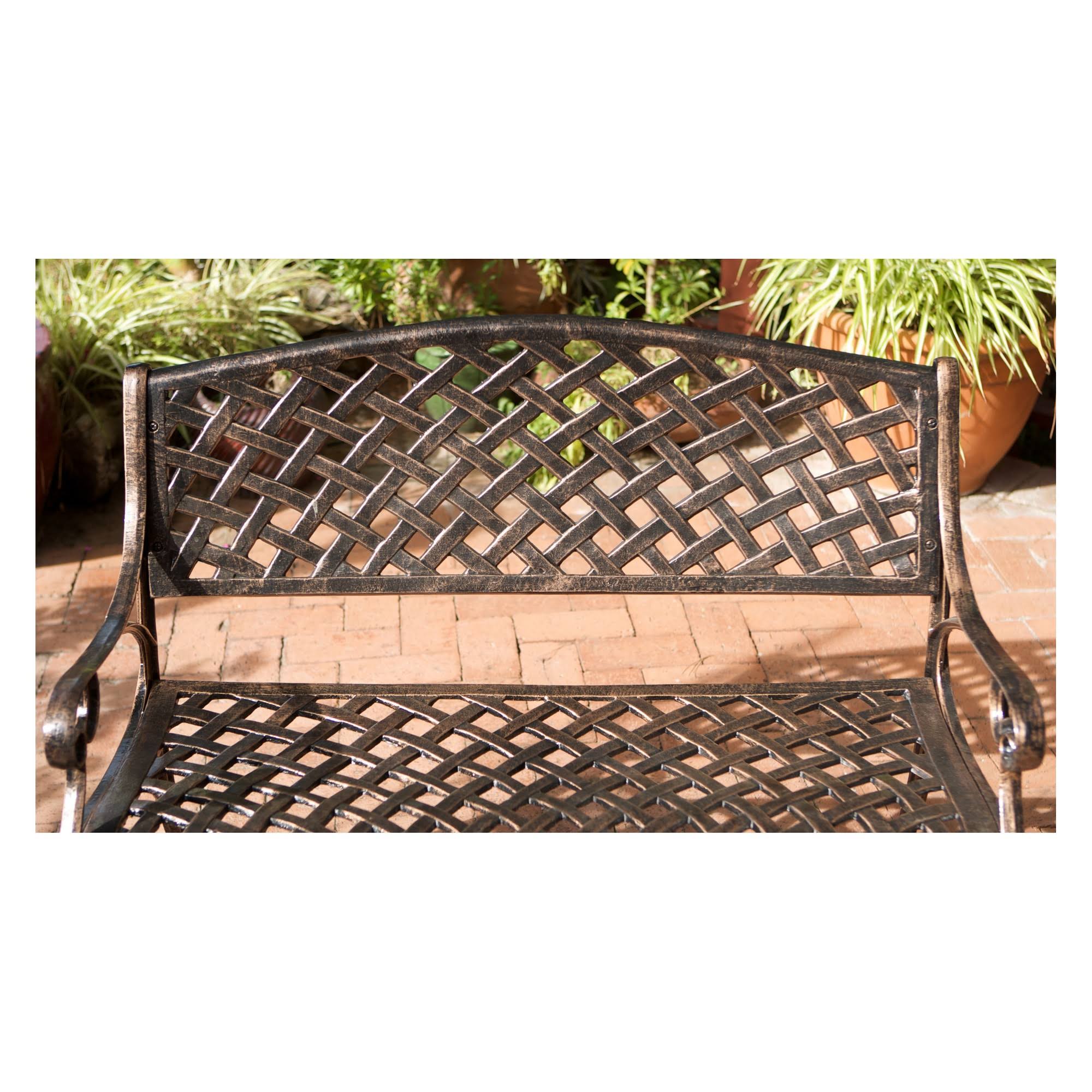 Antique Copper Cast Aluminum Bench H276