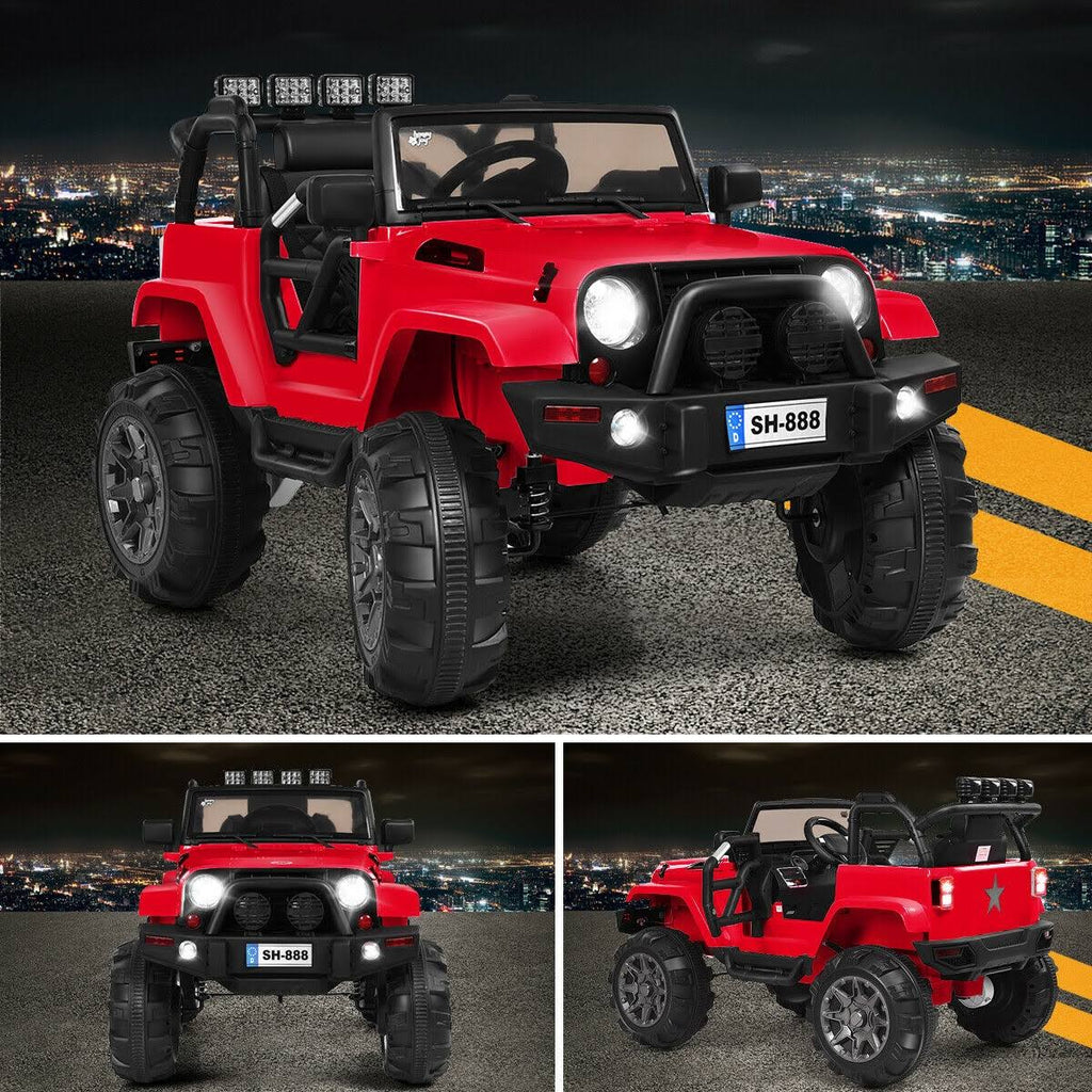 12V Red Kids Remote Control Riding Truck Car with LED Lights P61198
