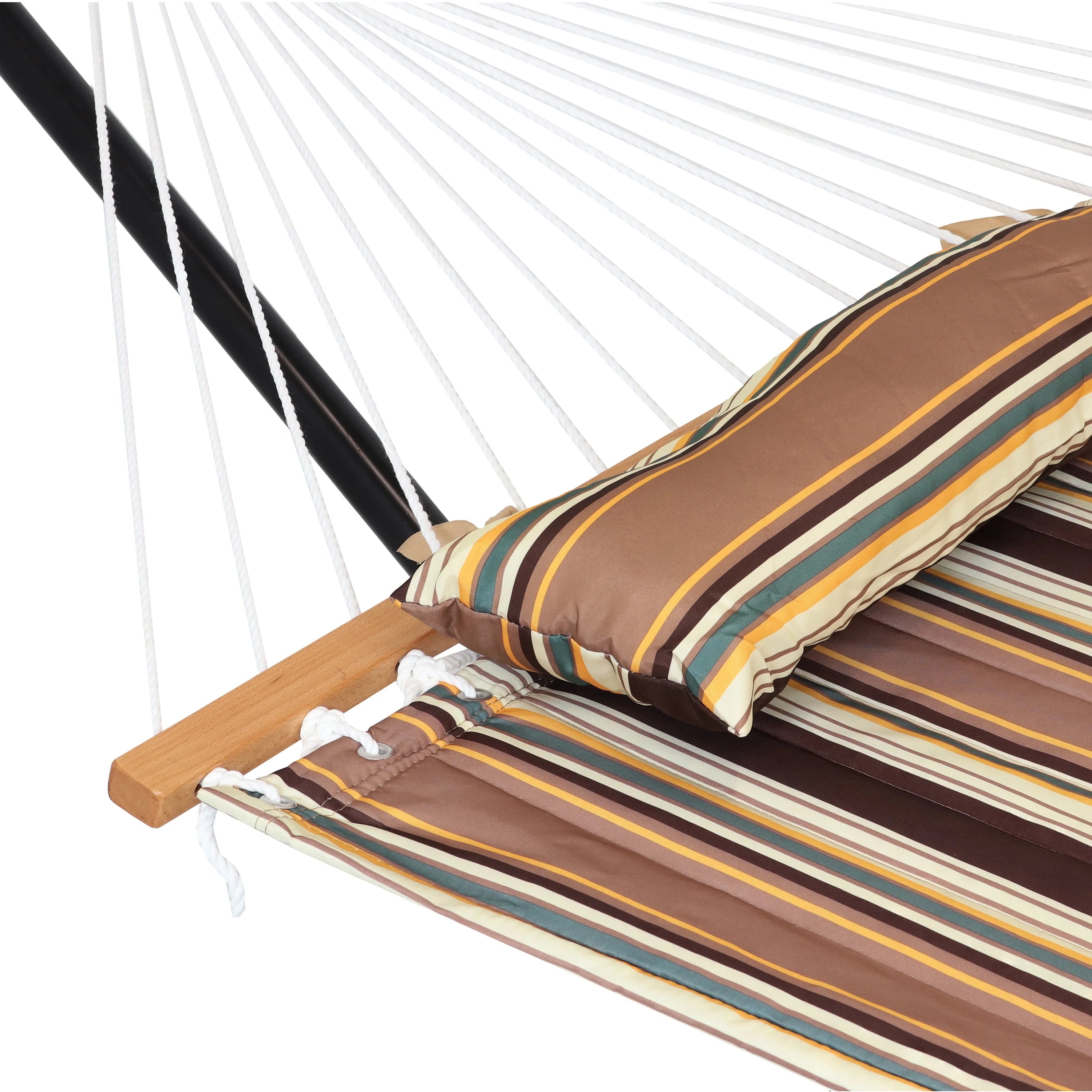 2-Person Freestanding Quilted Fabric Hammock with Stand E396