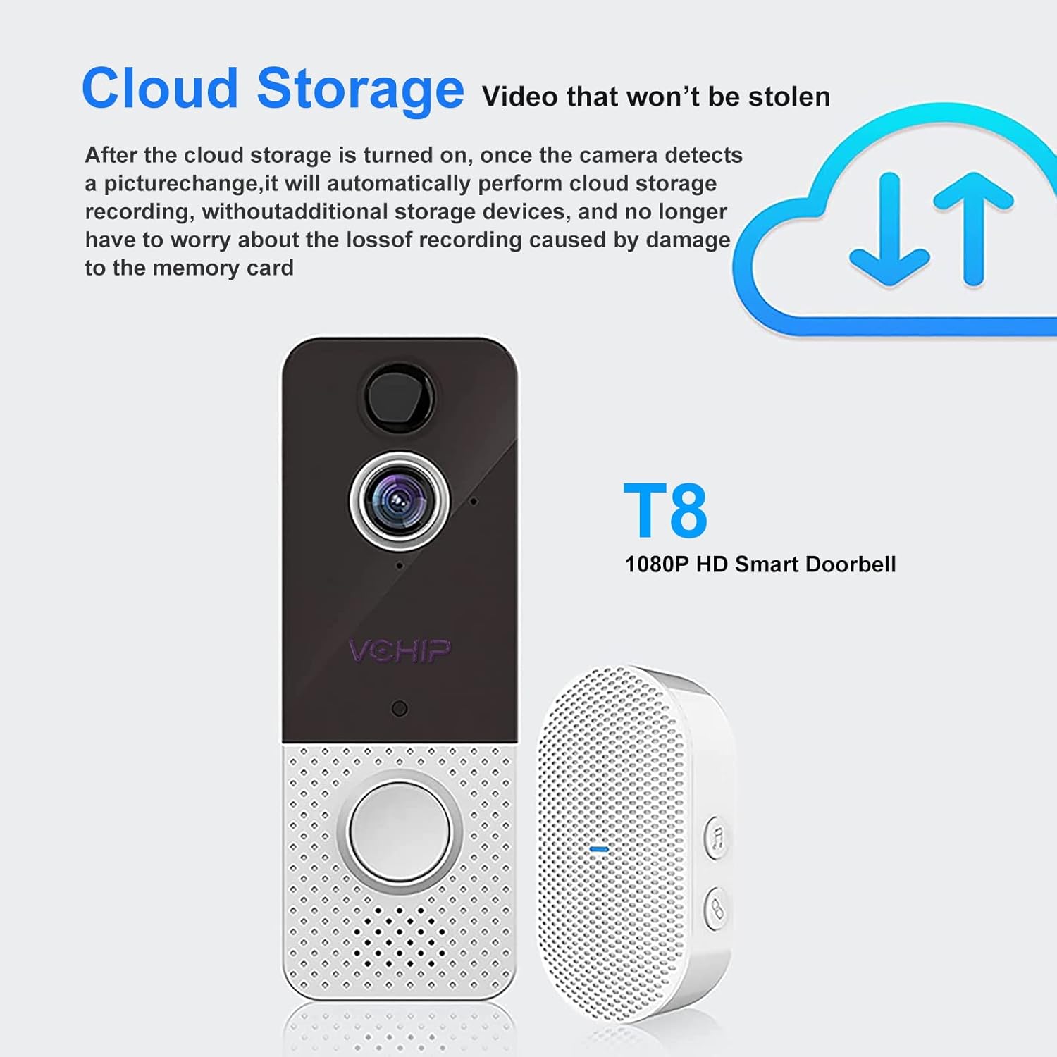 HD1080P WiFi Video Doorbell Camera with Motion Detector and Night Vision H1761