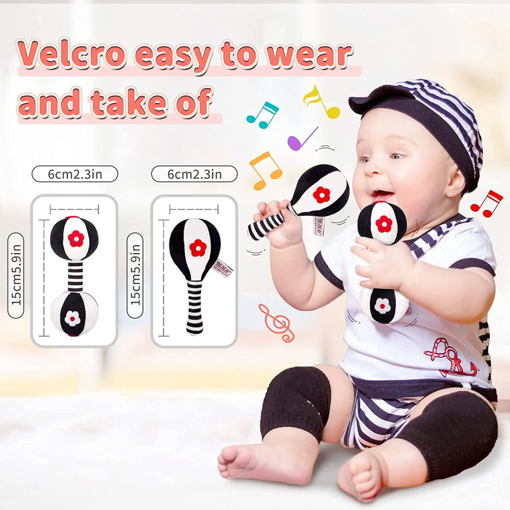 2PCS Soft Rattles for Baby, Baby Toys 0-6 Months, Car Seat Toys for Infants Y41212