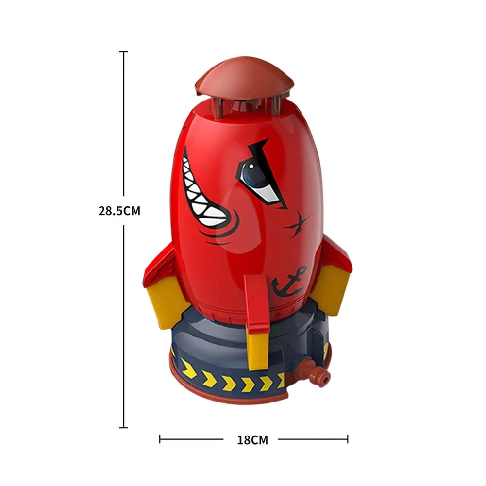 Red Plastic Rocket Sprinkler for Kids Q14685