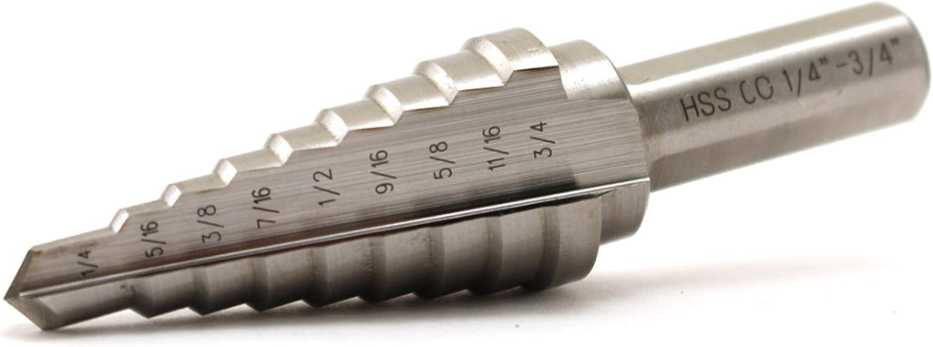 Cobalt Double Flute Step Drill, 10 Size, 13/16 Inch To 1-3/8 Inch, 1/2 Inch Shank, Pack of 2 Y411332