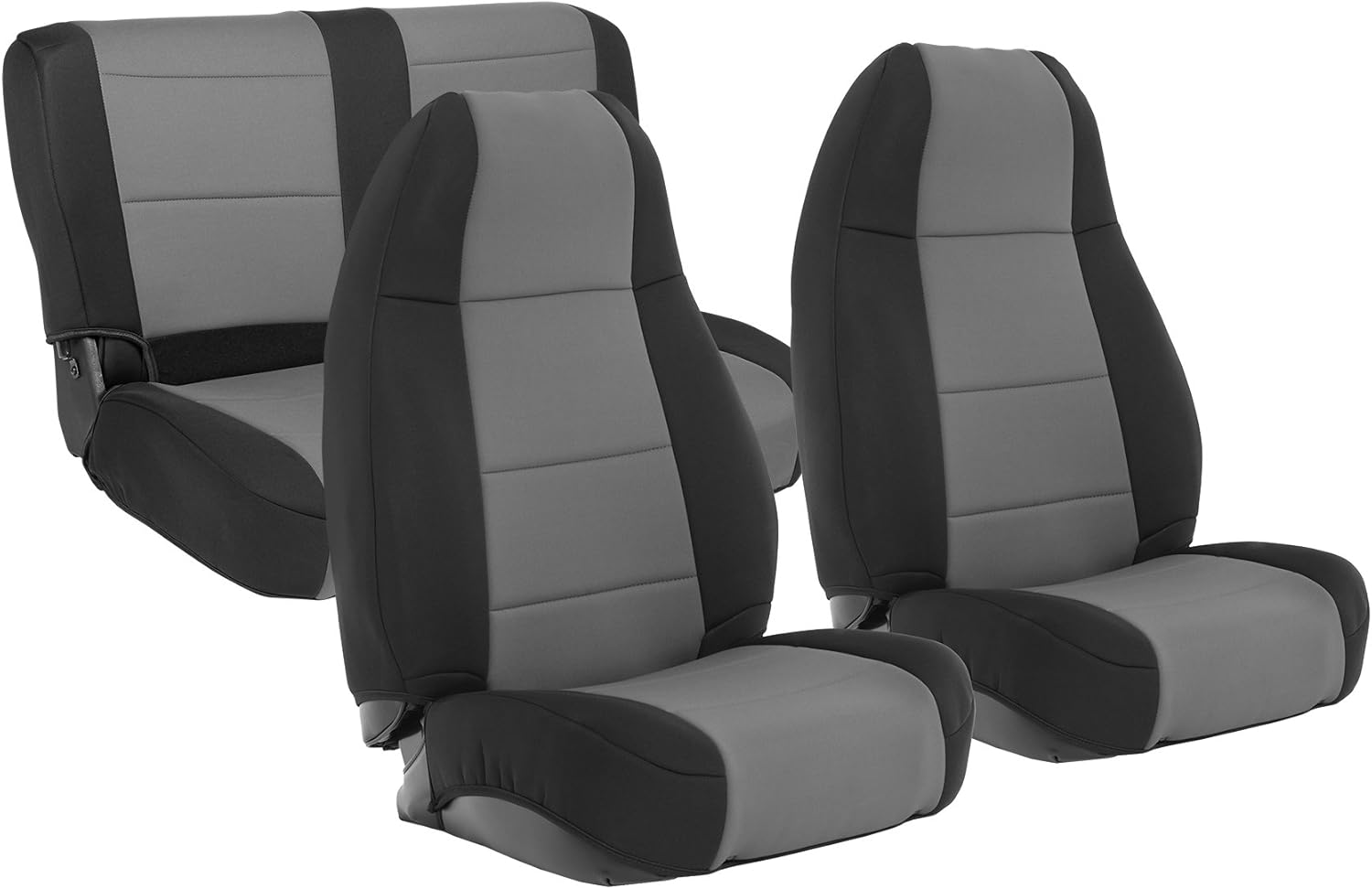 Black/Charcoal Neoprene Seat Cover Set C199