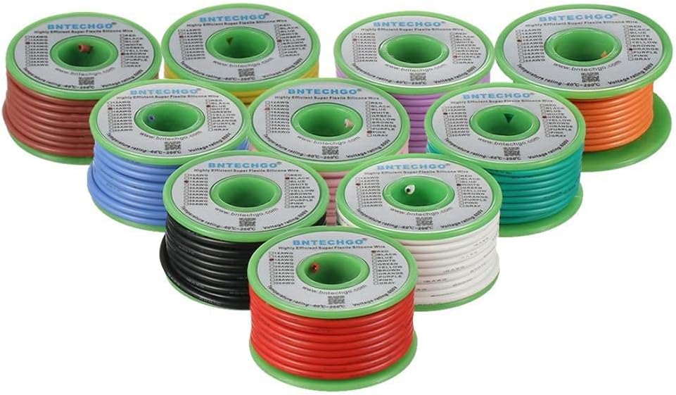 16 Gauge Silicone Wire Kit 10 Color 25 ft Flexible 16 AWG Stranded Tinned Copper Wire Pack of 2 D3154