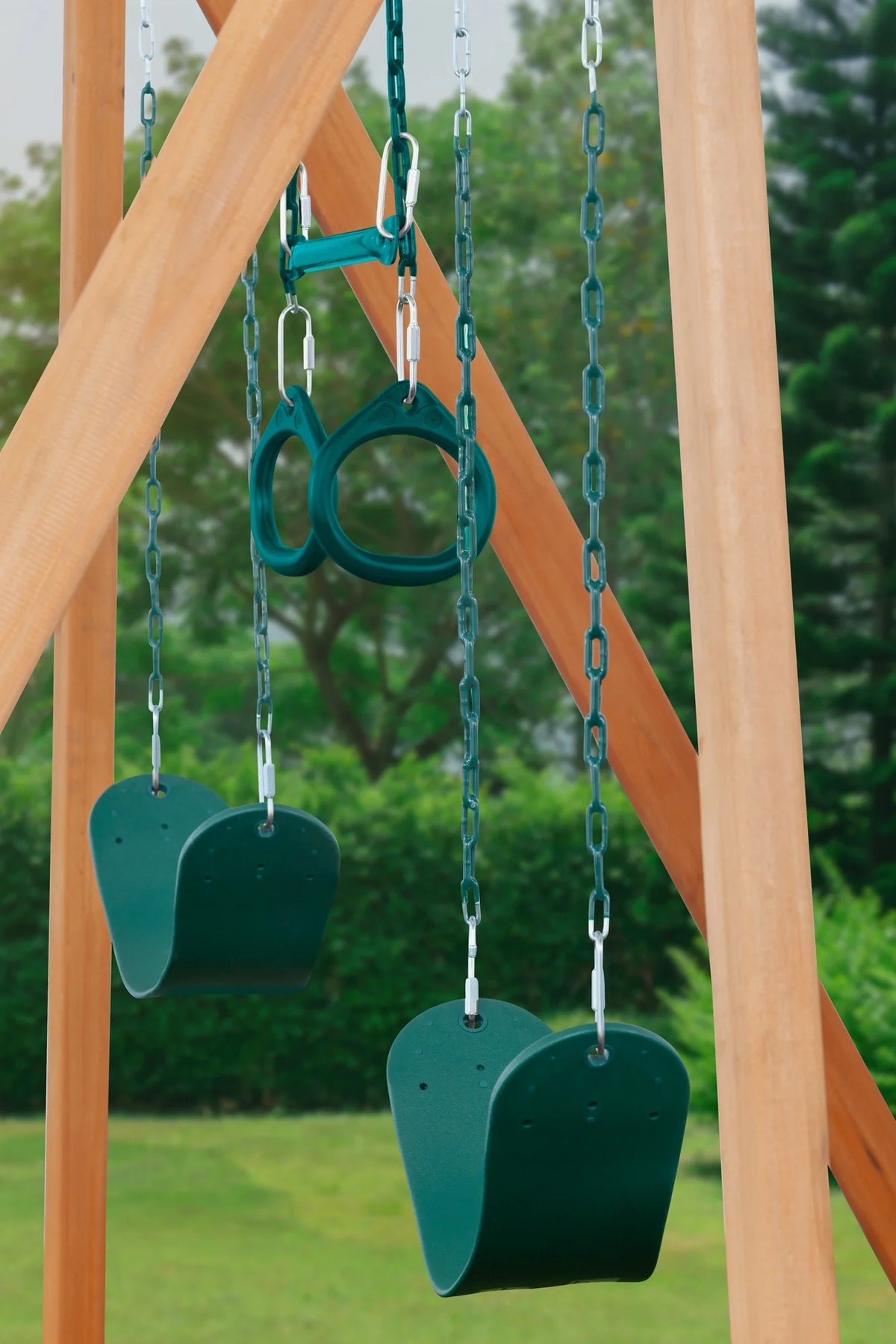 Cedar Swingset with Belt Swings and Trapeze Bar Z273