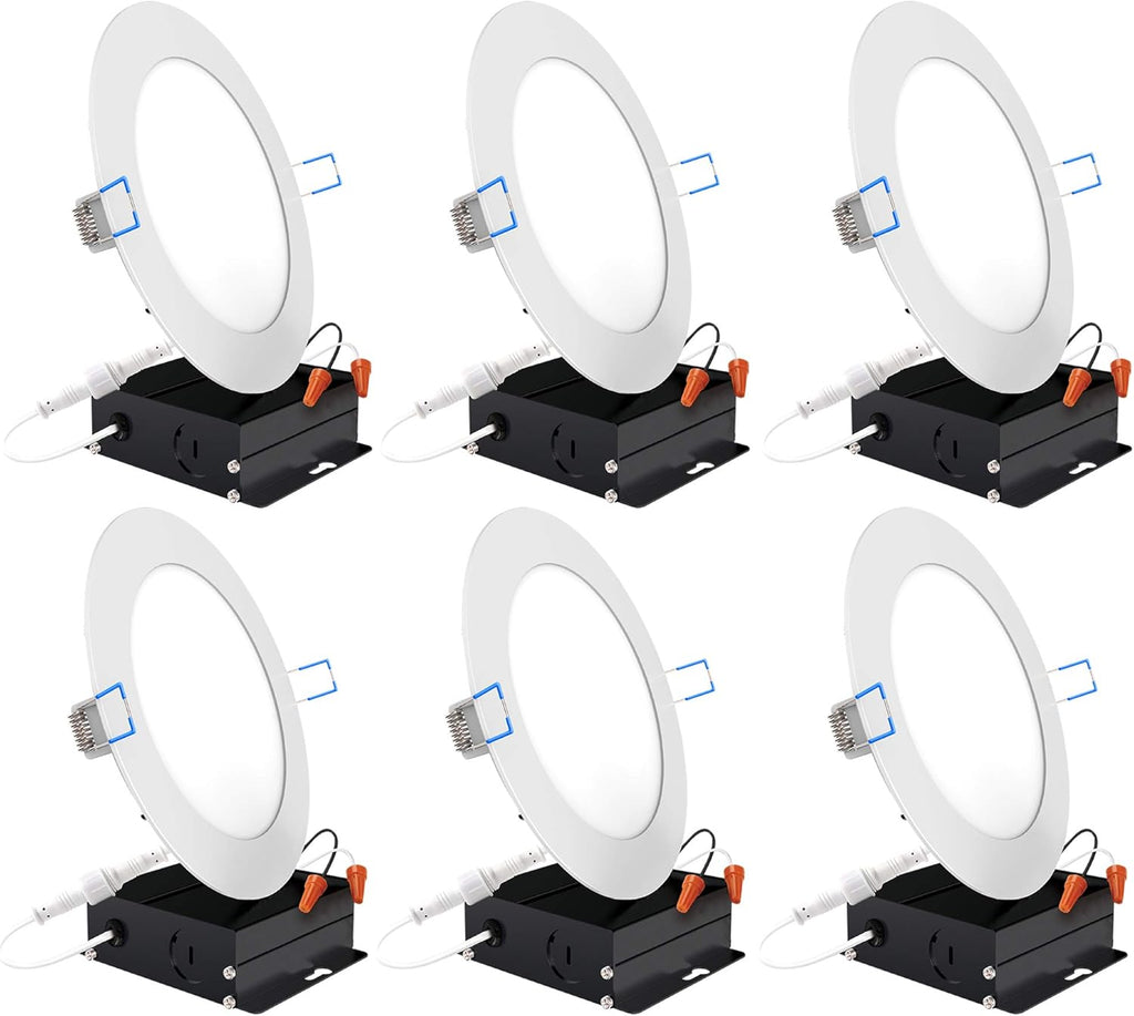 6 Pack 6 Inch Ultra Thin LED Recessed Ceiling Lights, 3000K Warm White, Dimmable 14W, 850 LM G341