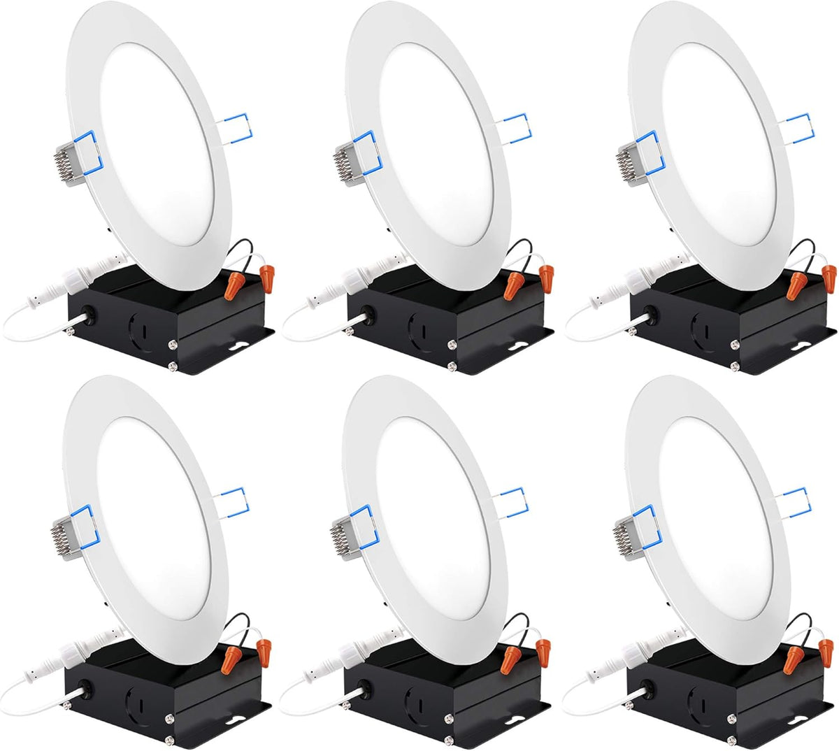 6 Pack 6 Inch Ultra Thin LED Recessed Ceiling Lights, 3000K Warm White, Dimmable 14W, 850 LM G341