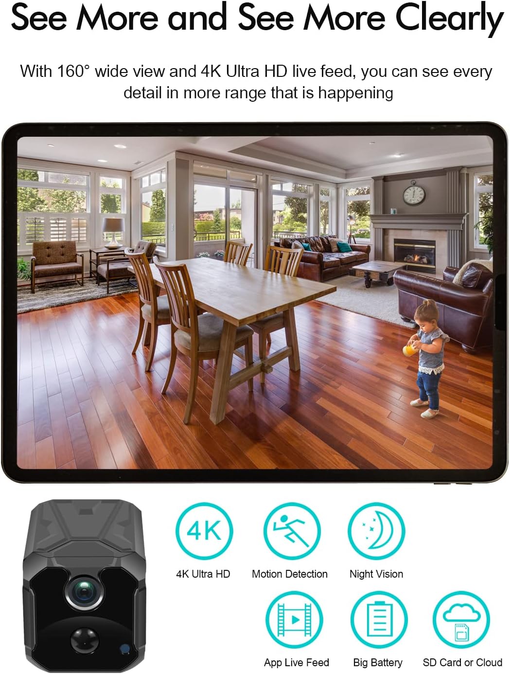 4K UHD Wireless Security Camera, Pack of 2 Y637224