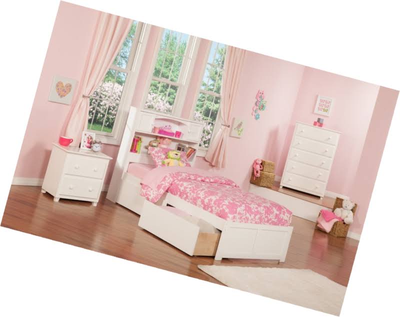 White Twin XL Foot Board with 2 Drawers U4473