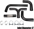 Black 5'' Stainless Steel Universal T Pipe Kit Dual Smoker Exhaust Stack System T823
