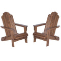2 Piece Patio Set with 2 Acacia Adirondack Chair in Dark Brown D26725