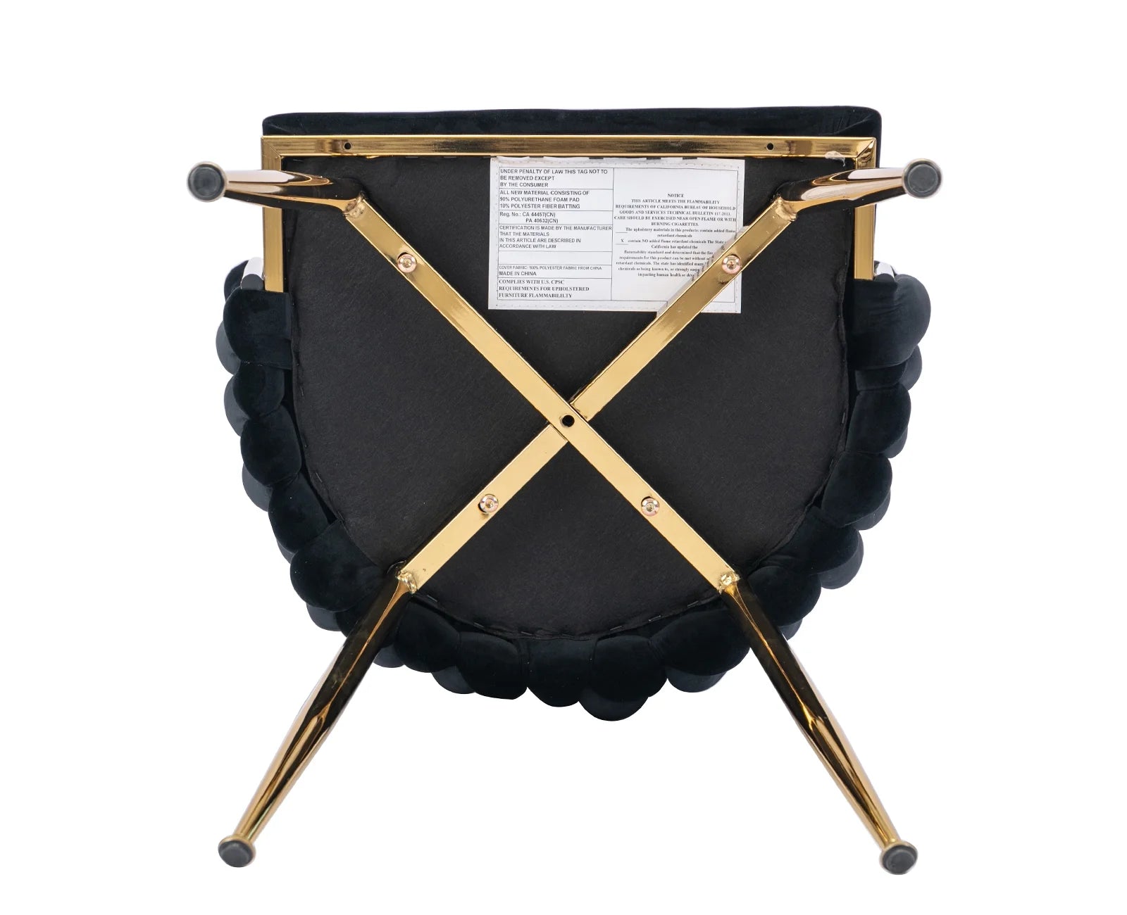Black Velvet Upholstered Dining Chair Set of 2 with Metal Legs Z749098