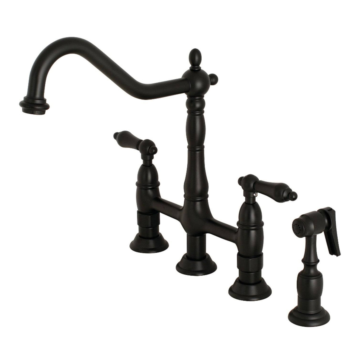 Antique Brass Kitchen Faucet with Brass Sprayer S1561