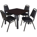 36x22 Square Breakroom Table with 4 Stack Chairs H1312