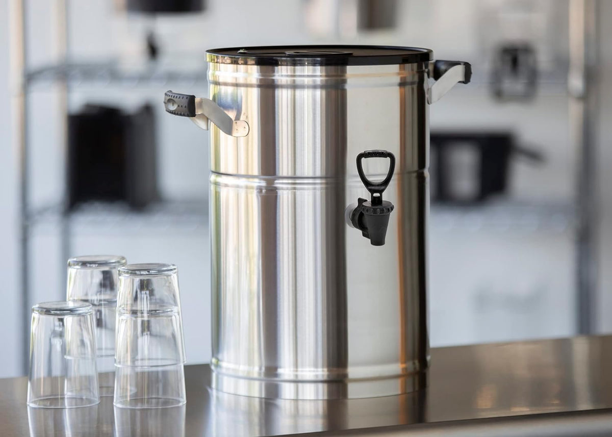 Round Tea Urn, 3 Gallon, Stainless Steel R388965