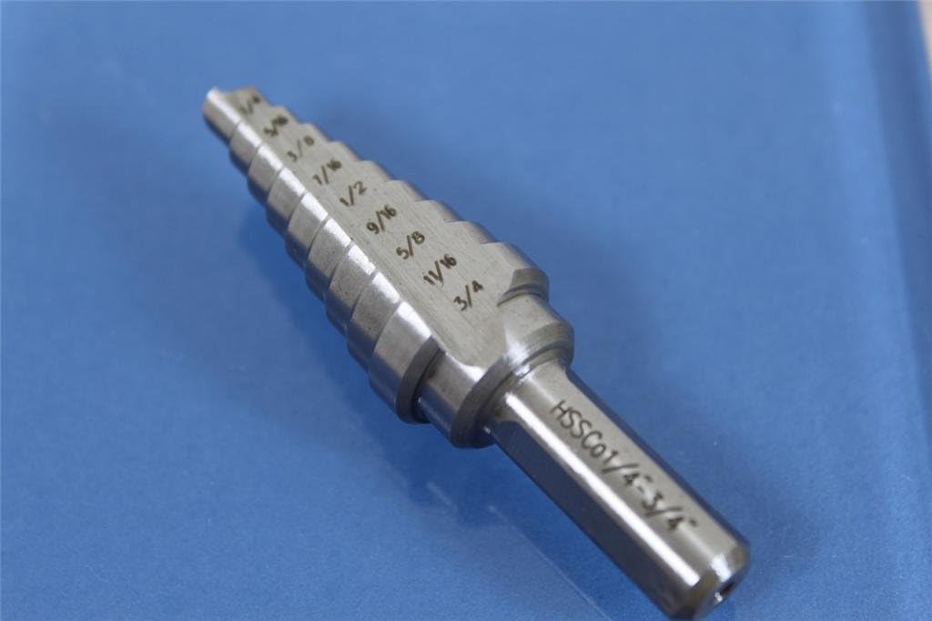 Cobalt Double Flute Step Drill, 10 Size, 13/16 Inch To 1-3/8 Inch, 1/2 Inch Shank, Pack of 2 Y411332