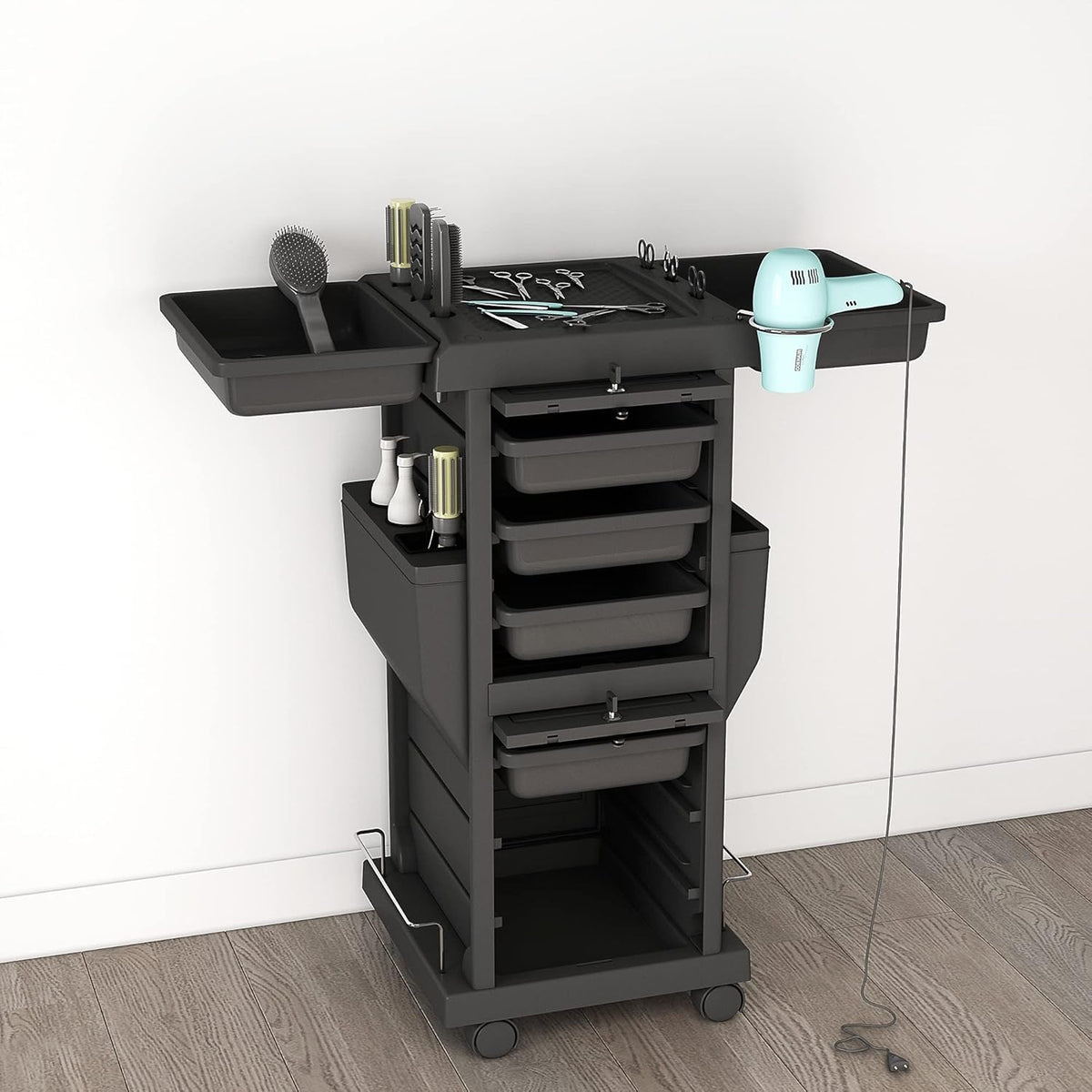 Locking Hair Salon Trolley Rolling Cart with 6 Drawer X455750