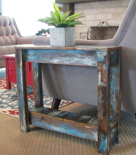 Turquoise Side Accent Table W7571