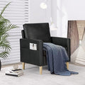 Black Faux Leather Accent Arm Chair B985