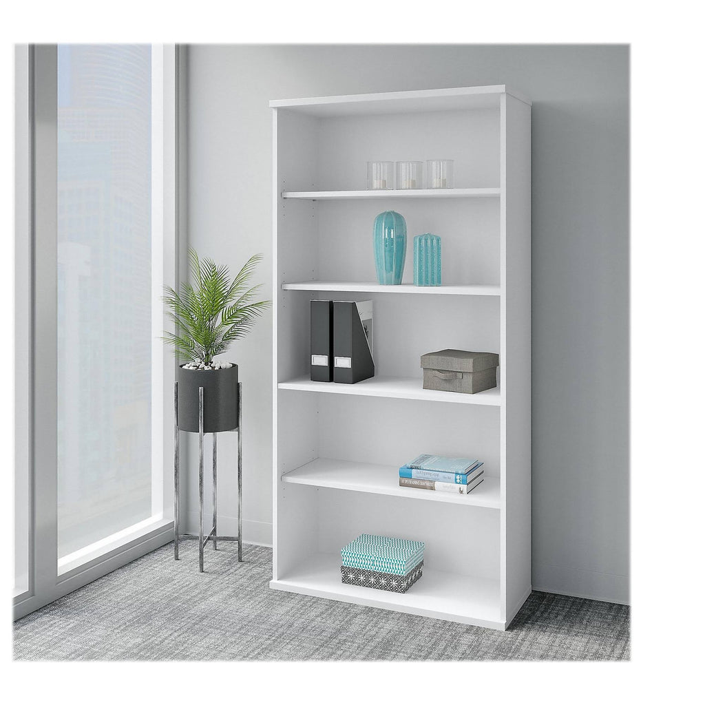 White 5 Shelf Bookcase B582
