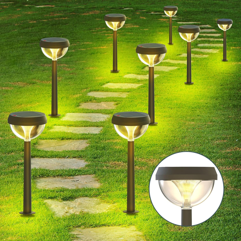 8 Pack Warm White LED Solar Pathway Lights M6499