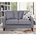Light Gray Linen Square Arm Loveseat W90761