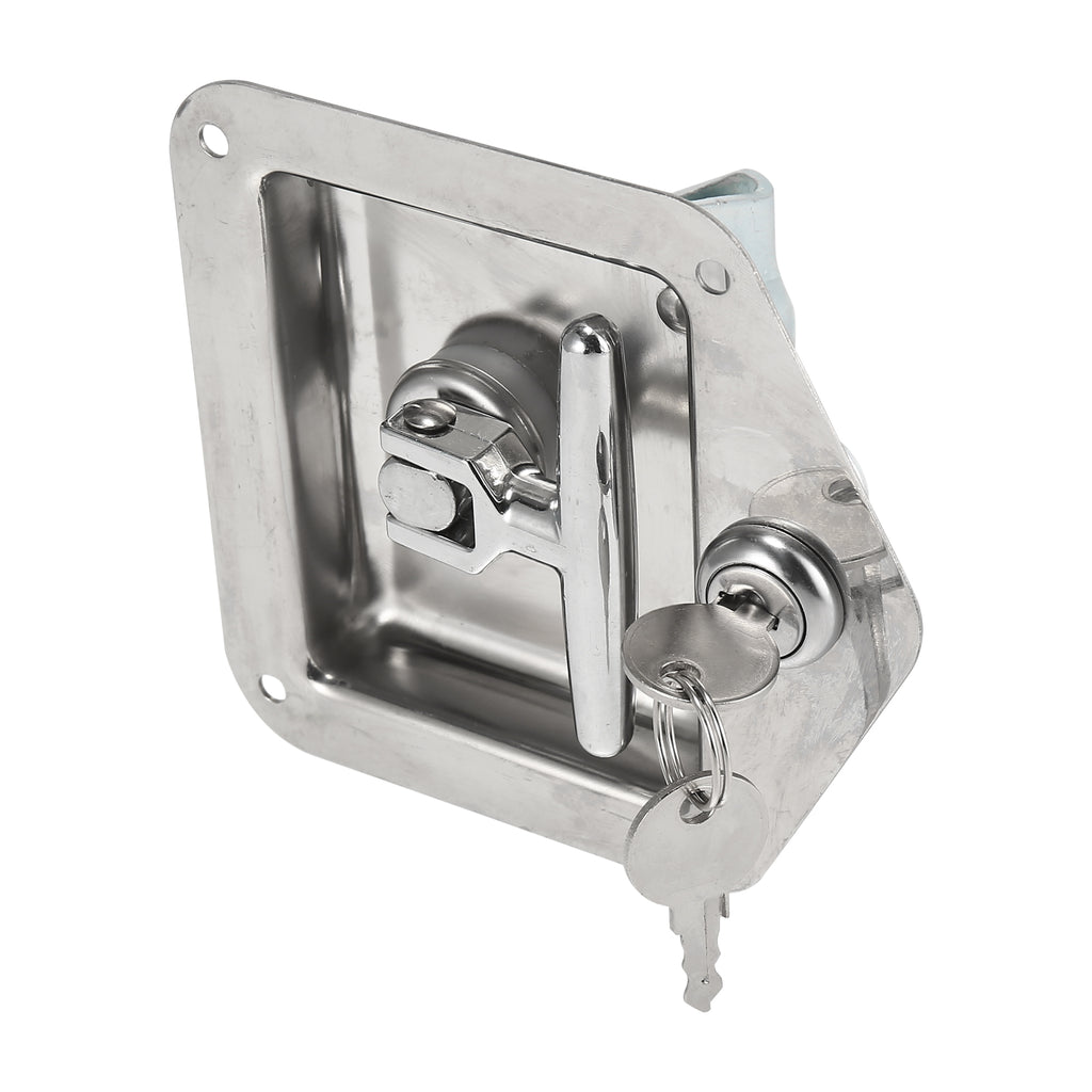 Stainless Steel Folding T Shaped Handle Tool Box Lock with Gasket and Keys T4321