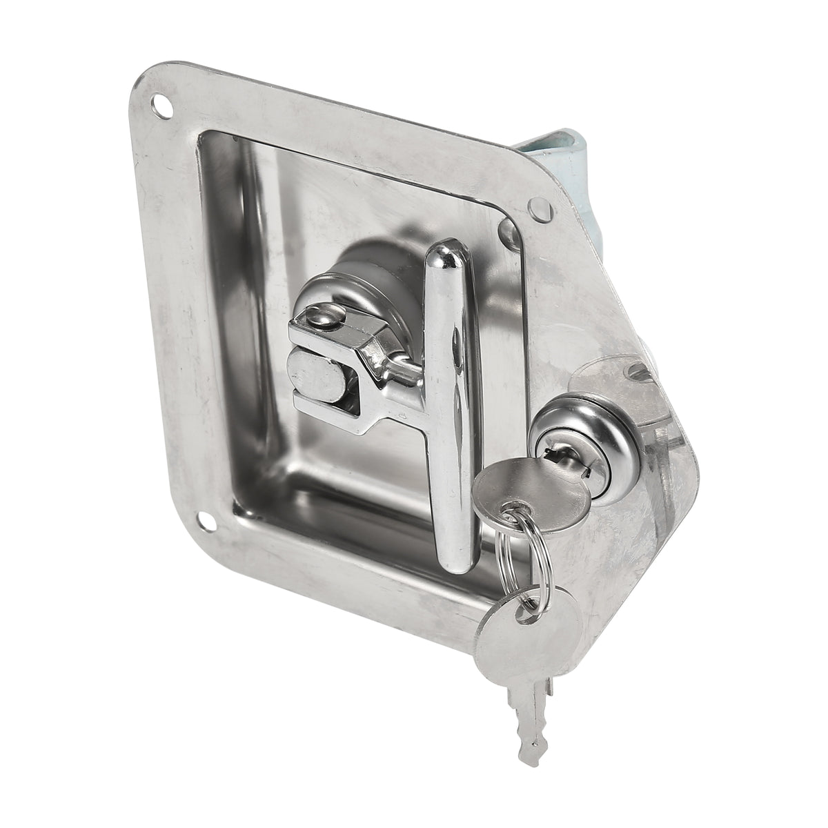 Stainless Steel Folding T Shaped Handle Tool Box Lock with Gasket and Keys T4321